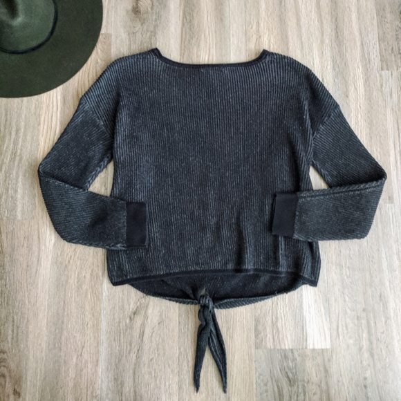 Lucky Brand Grey Tie Front Sweater XS - Picture 3 of 9